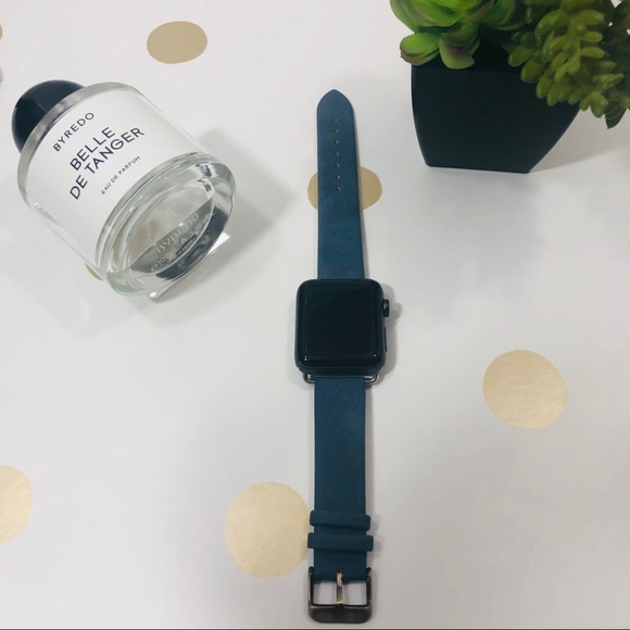 {HALLIE} Apple Watch Band / Leather denim blue - Picture 5 of 8
